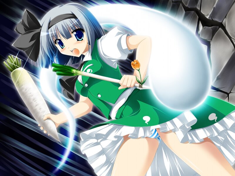 Anime Girl with Vegetables — Green