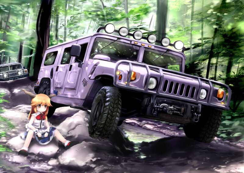 Anime Girl with Vehicle