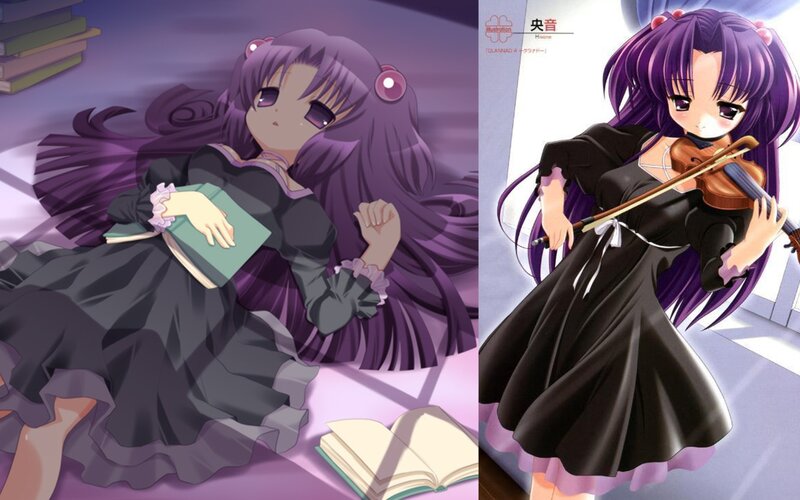Anime girl with violin