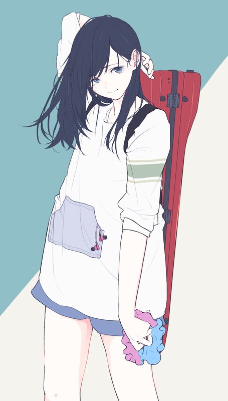 Anime Girl with Violin Case
