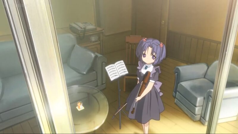 Anime Girl with Violin — Purple
