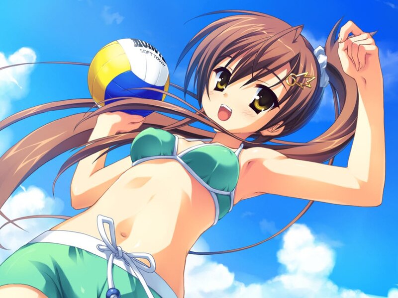 anime girl with volleyball