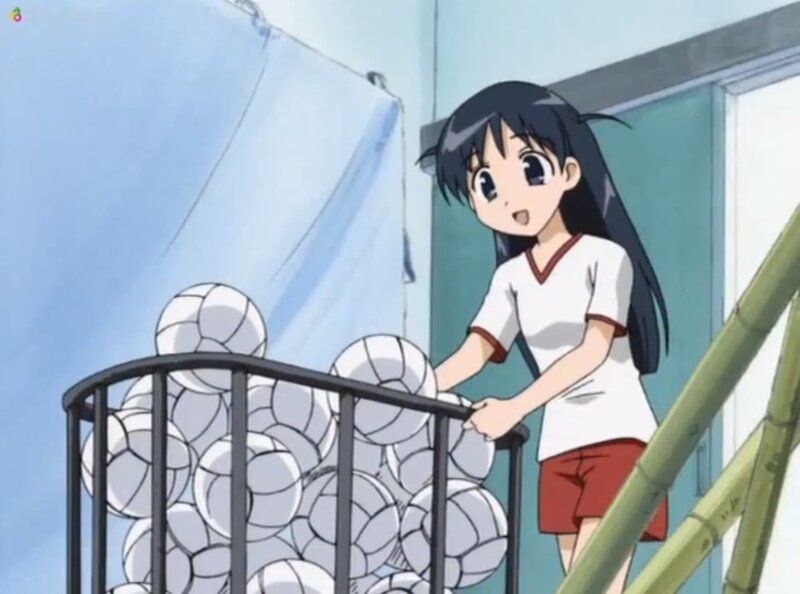 Anime Girl with Volleyballs