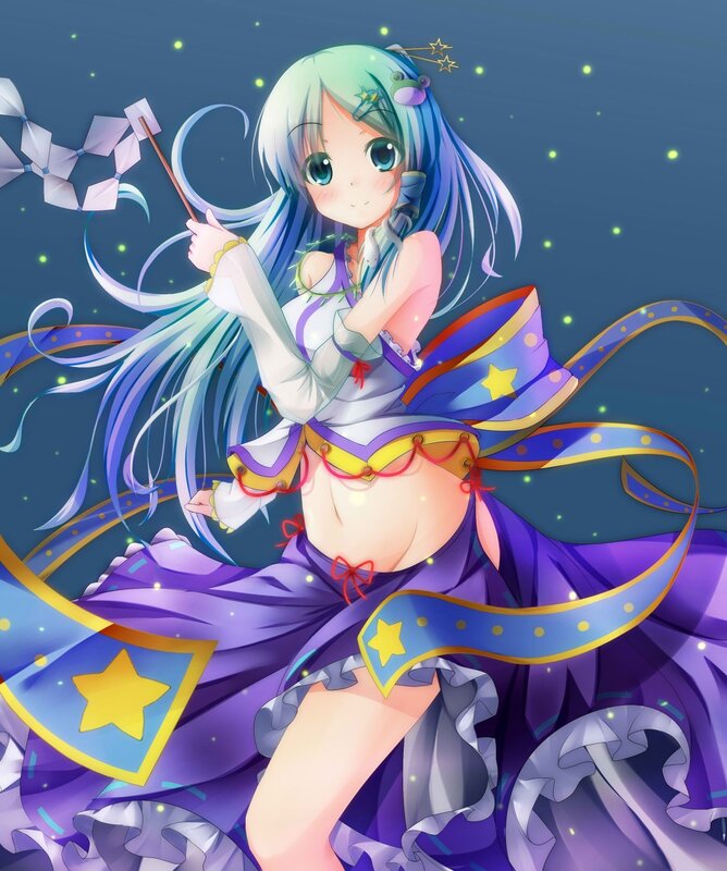 anime girl with wand