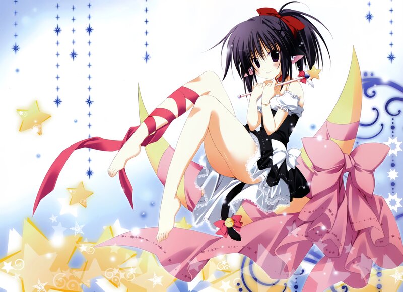 anime girl with wand