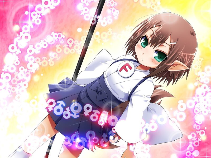 anime girl with wand