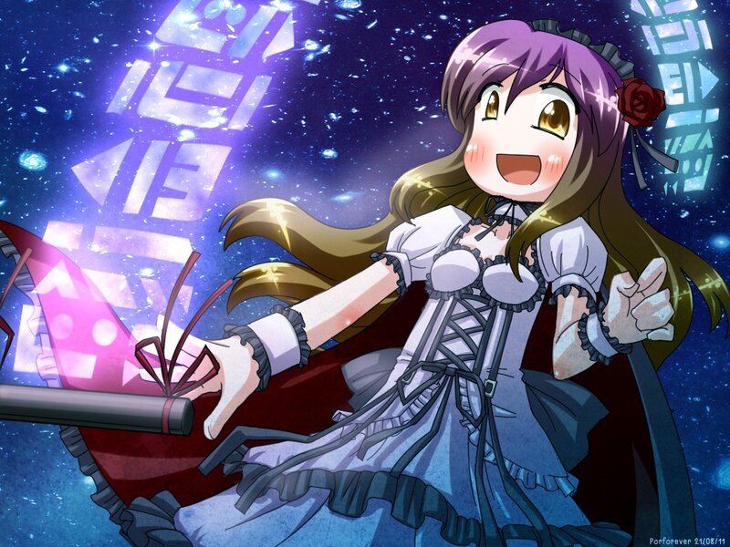 anime girl with wand