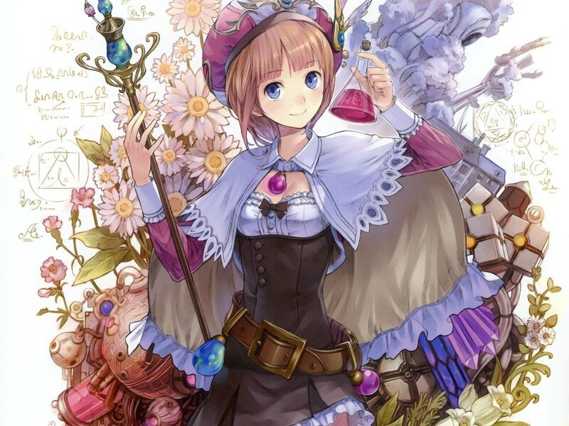 anime girl with wand and potion