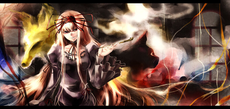 Anime Girl with Wand — Black