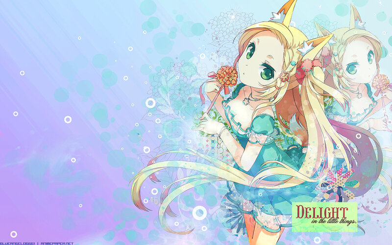 Anime Girl with Wand — Blue, Dreamy