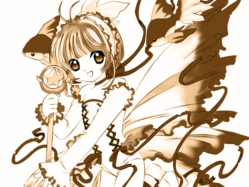 Anime Girl with Wand — Brown