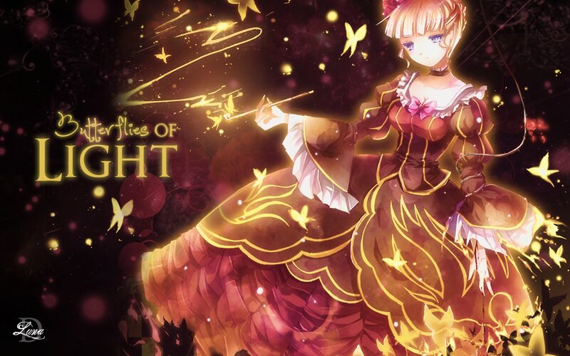 Anime Girl with Wand — Gold