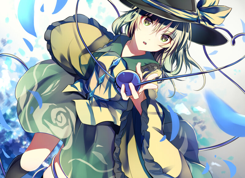 Anime Girl with Wand — Green, Dynamic