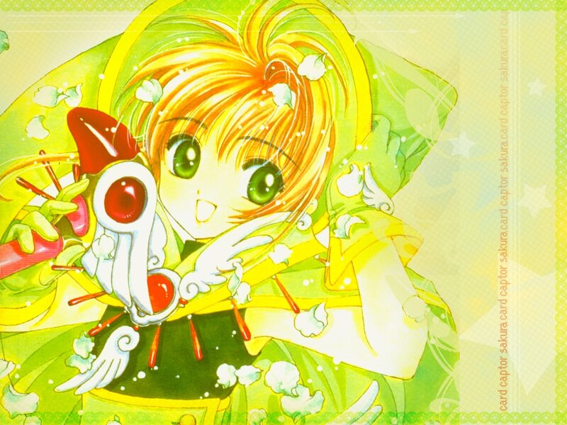 Anime Girl with Wand — Green