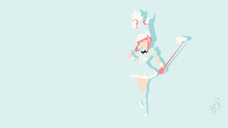Anime Girl with Wand — Light Blue