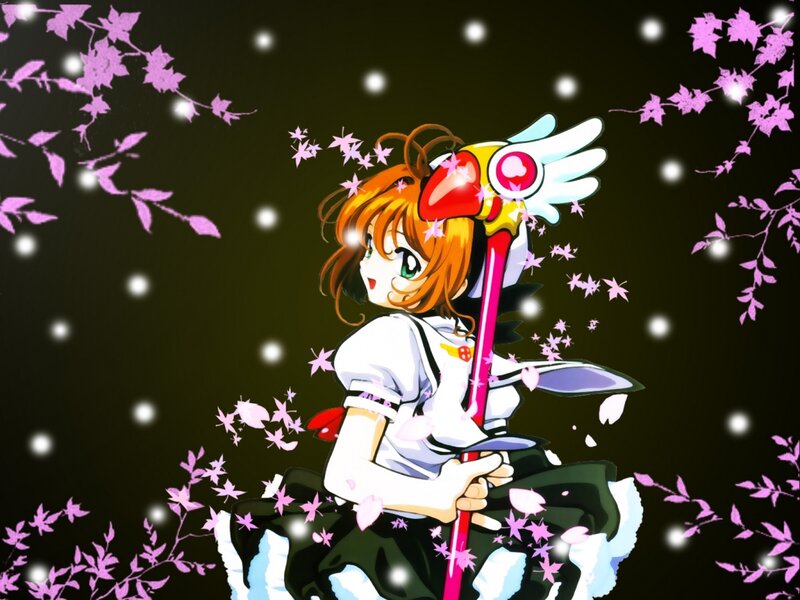 Anime Girl with Wand — Orange
