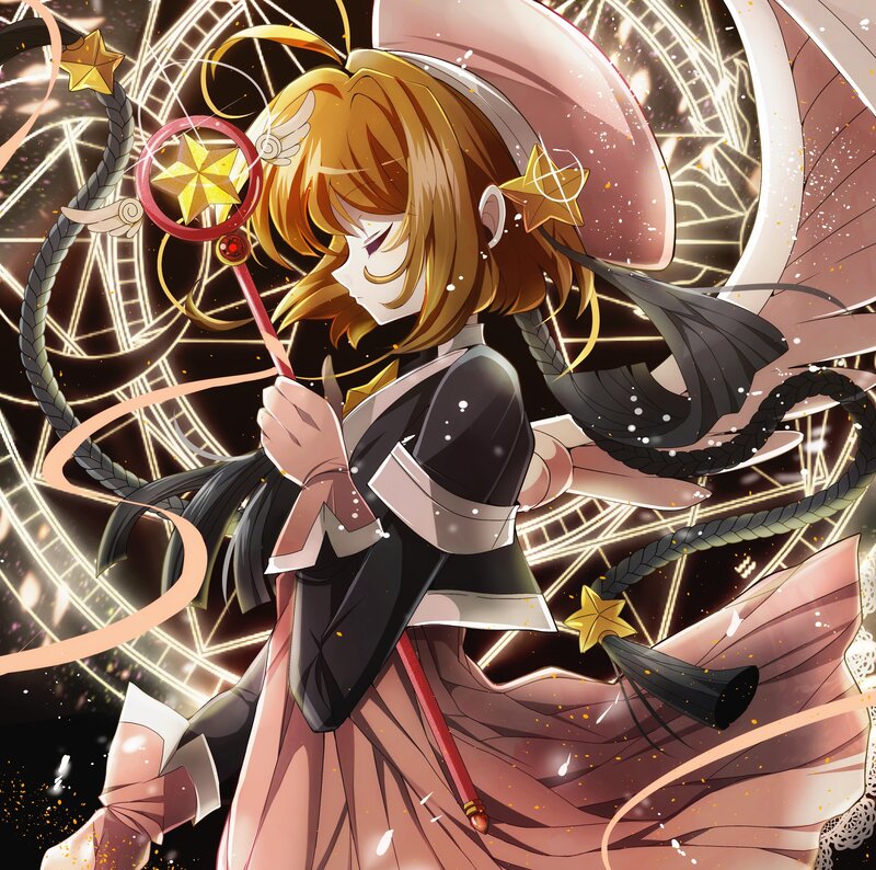 Anime Girl with Wand — Pink, Dramatic