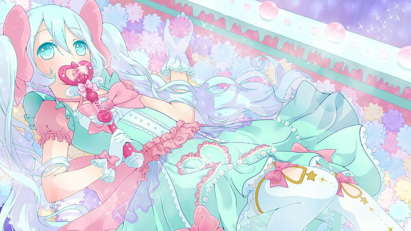 Anime Girl with Wand — Pink, Dreamy, Digital Art