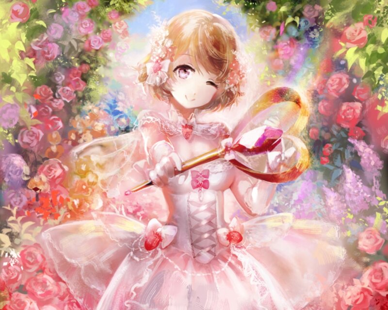 Anime Girl with Wand — Pink, Dreamy, Spring