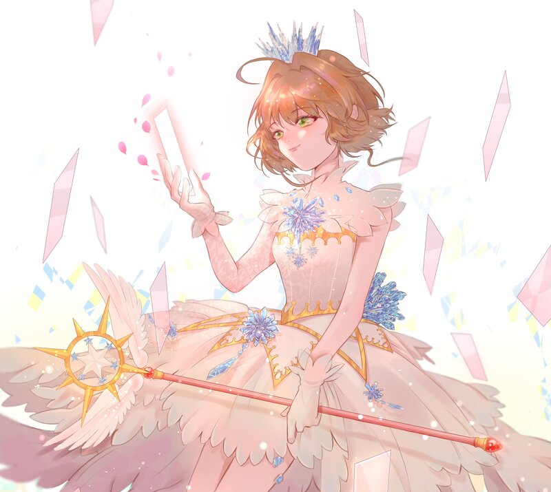 Anime Girl with Wand — Pink, Magical, Digital Art