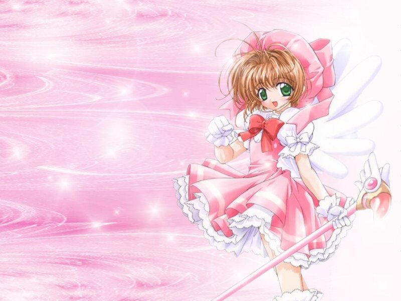Anime Girl with Wand — Pink, Magical