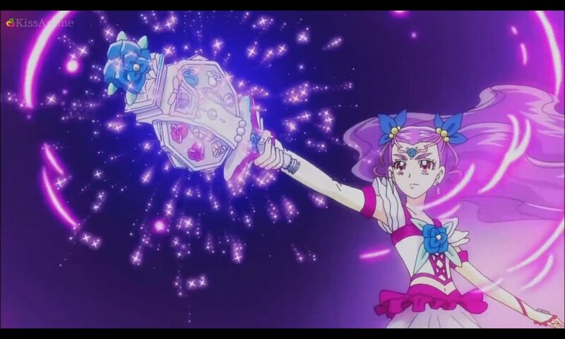 Anime Girl with Wand — Purple, Magical, Night, Sparkles