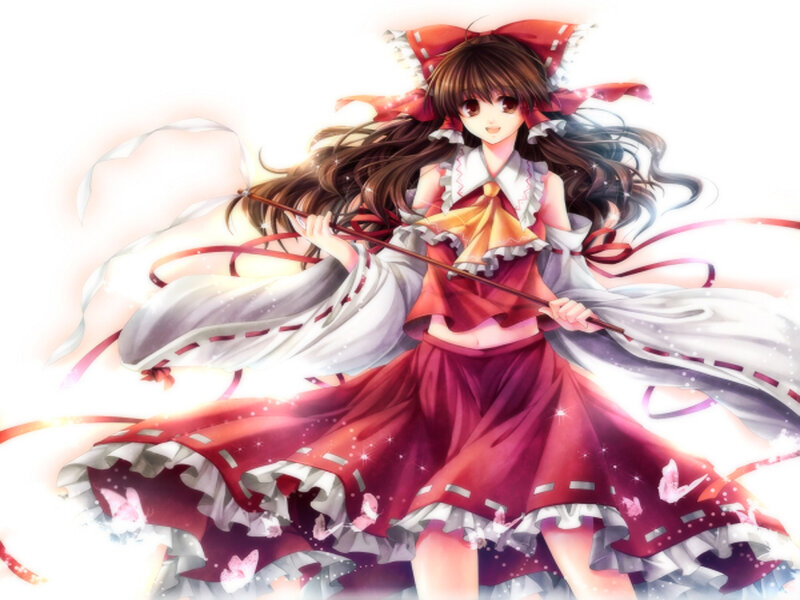 Anime Girl with Wand — Red