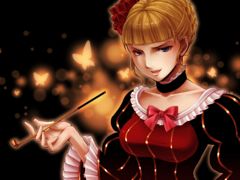 anime girl with wand