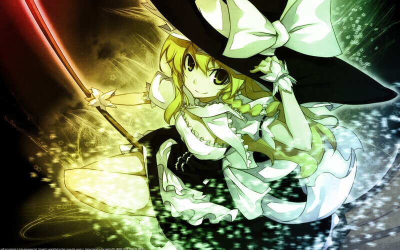 Anime Girl with Wand — Yellow, Dramatic