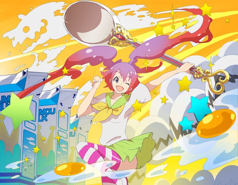 Anime Girl with Wand — Yellow, Energetic, Stars