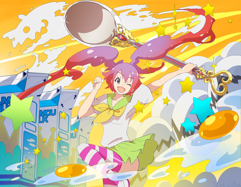 Anime Girl with Wand — Yellow, Energetic