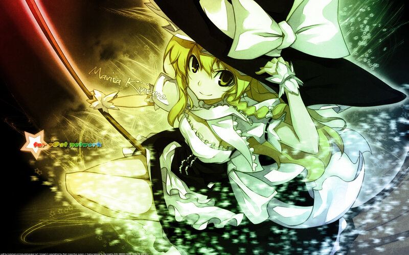Anime Girl with Wand — Yellow