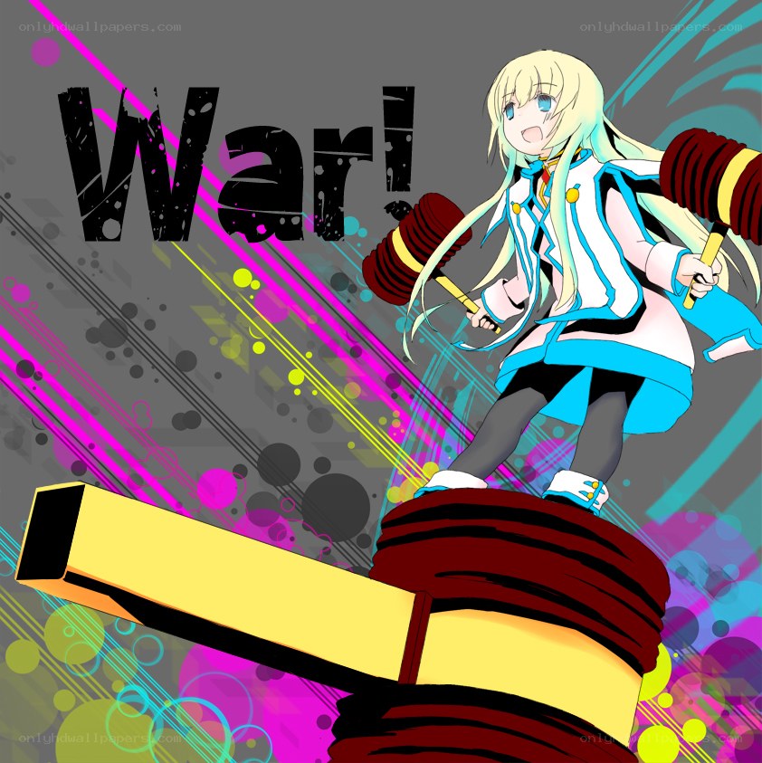 anime girl with war hammer