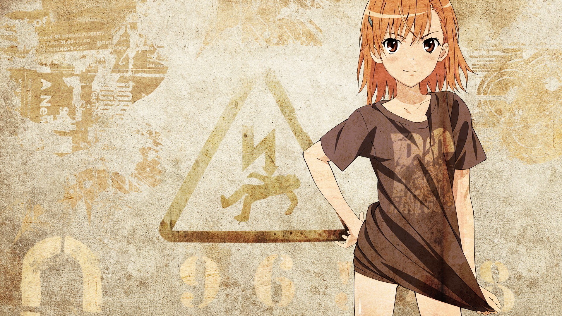 anime girl with warning sign