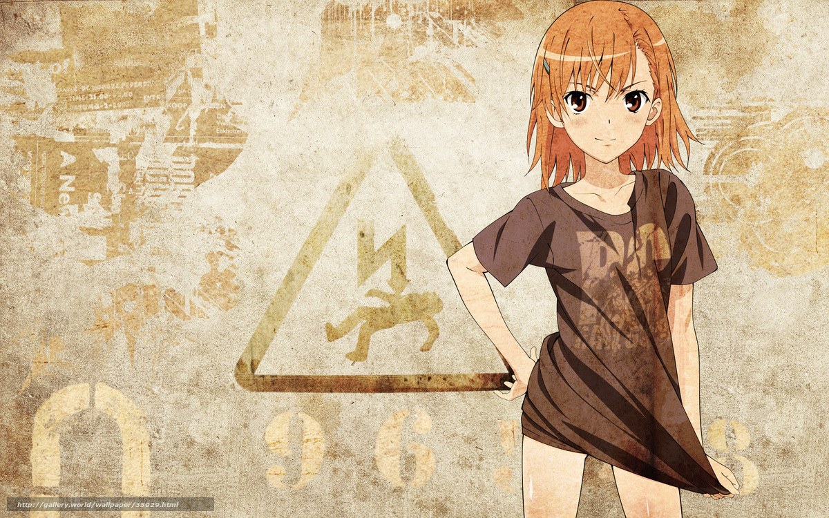 anime girl with warning sign