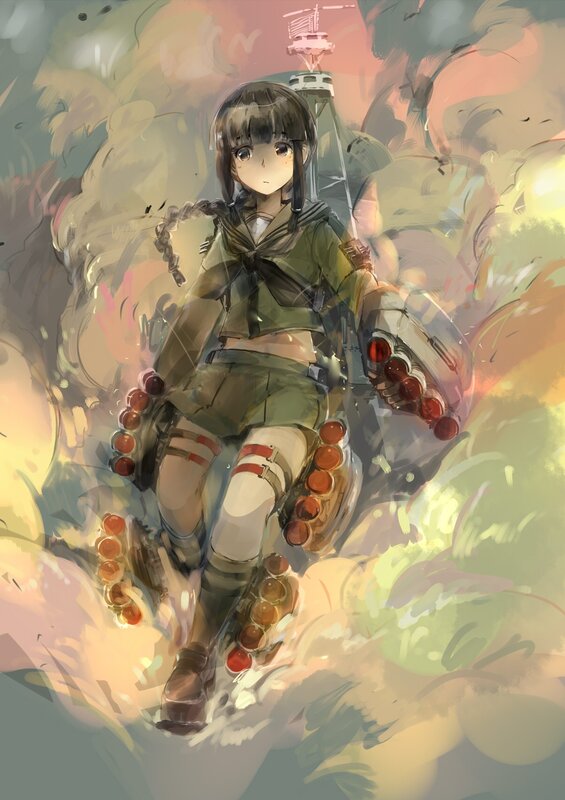 anime girl with warship