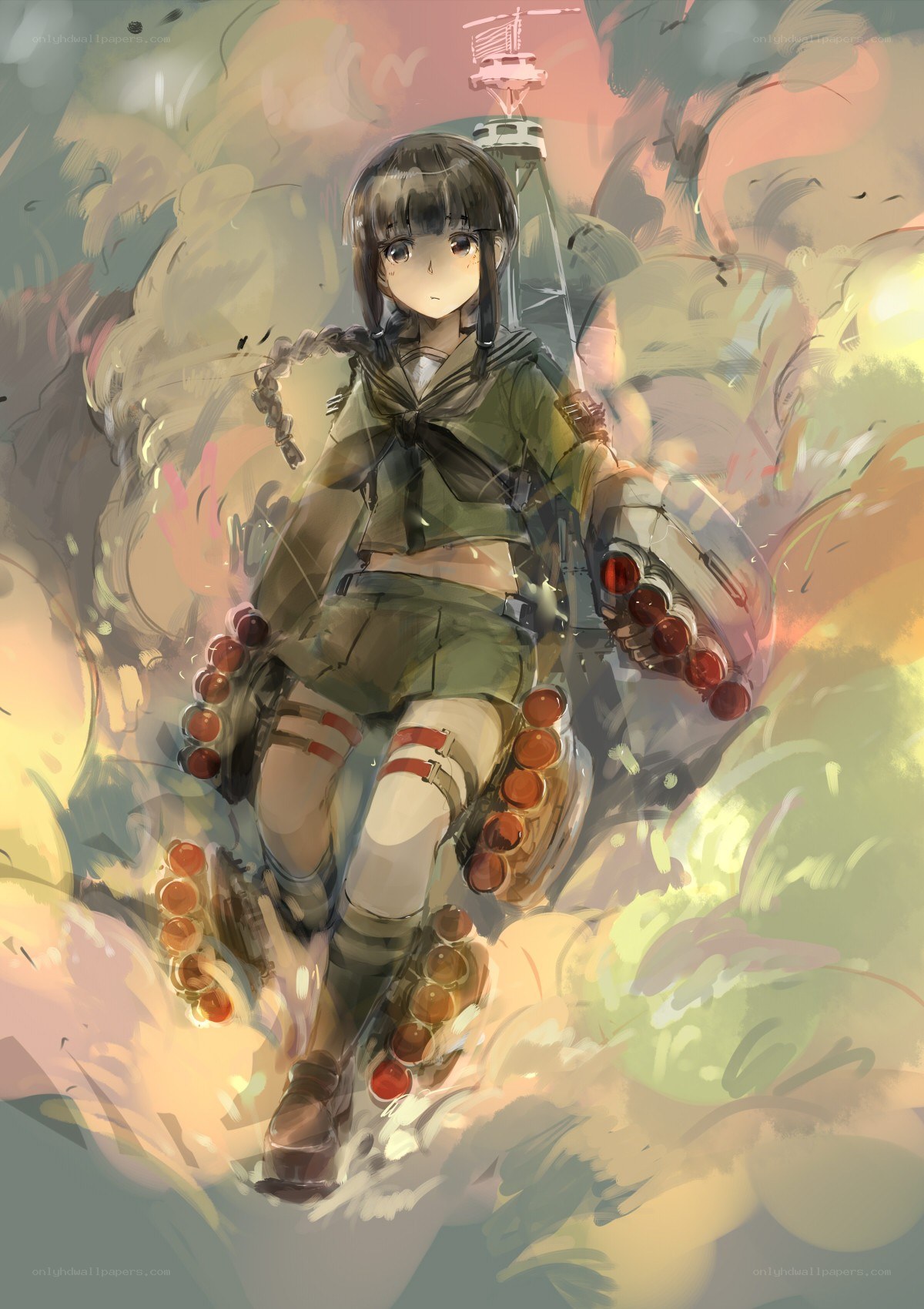 anime girl with warship