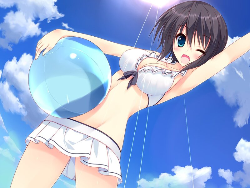 anime girl with water balloon