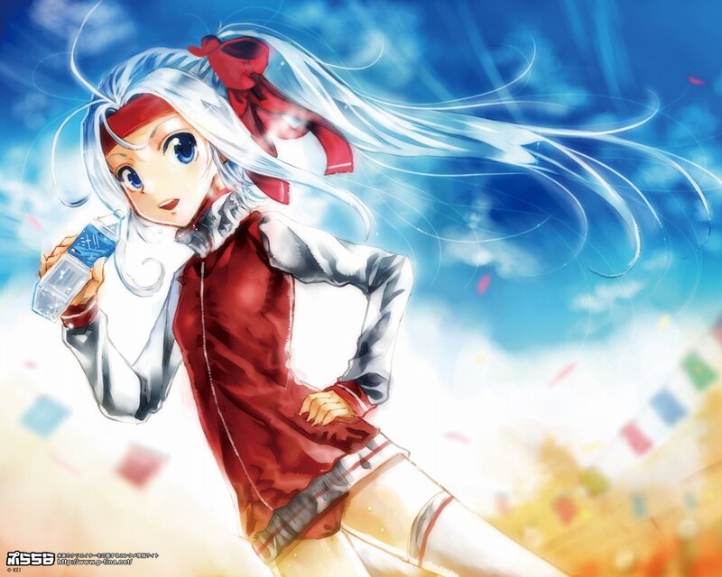 Anime girl with water bottle