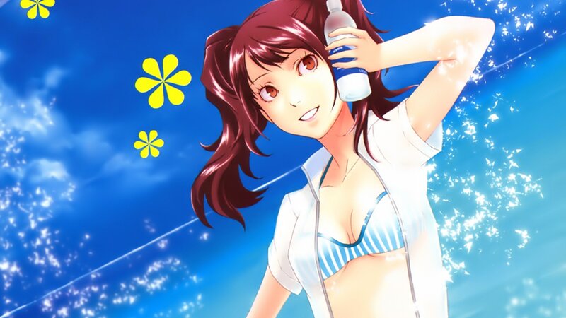 anime girl with water bottle