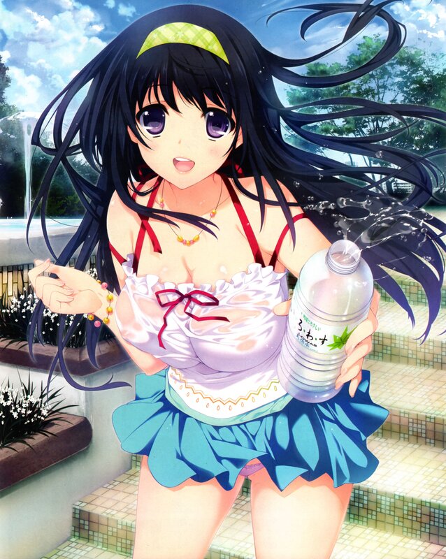 Anime girl with water bottle