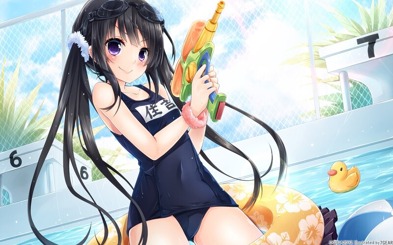 Anime girl with water gun