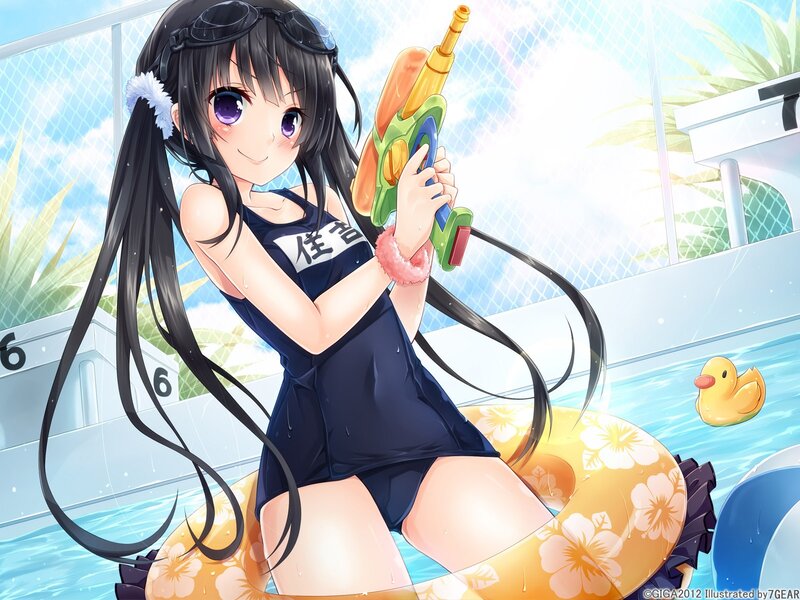 Anime girl with water gun