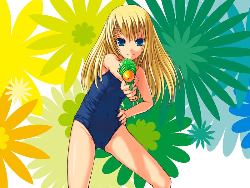 anime girl with water gun