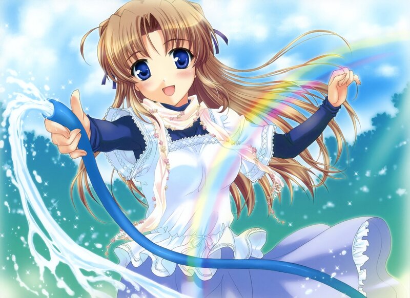 anime girl with water hose