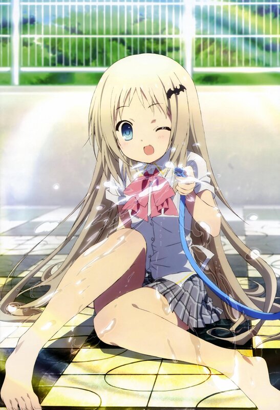 anime girl with water hose