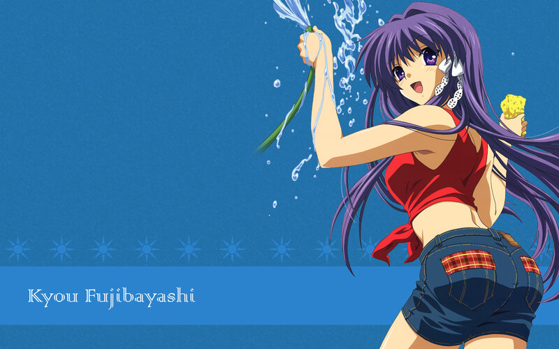 anime girl with water hose