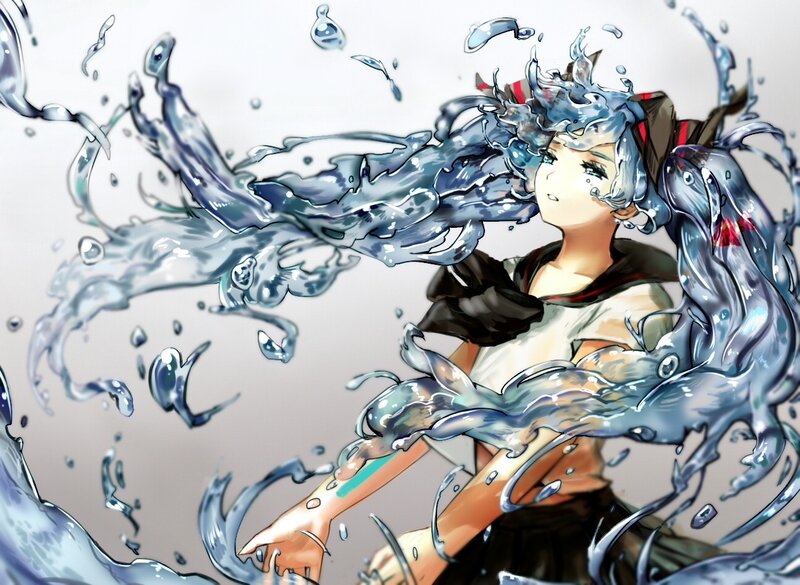 anime girl with water powers