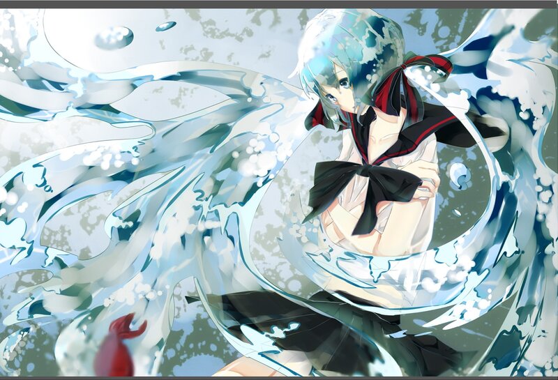 anime girl with water powers
