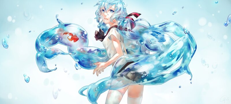 Anime girl with water powers